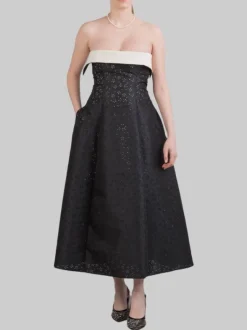 ABITO MIDI A BUSTIER CON MOTIVO FLOREALE