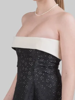 ABITO MIDI A BUSTIER CON MOTIVO FLOREALE