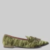BALLERINE IN VELOUR VERDE CON NAPPINE