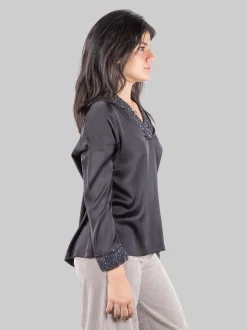 Blusa con inserti