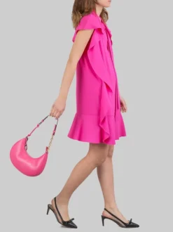 BORSA HOBO IN PELLE LISCIA ROSA AZALEA