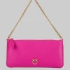 BORSA HORIZONTAL FLAT IN PELLE LISCIA FUXIA CON TRACOLLINA