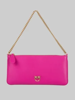 BORSA HORIZONTAL FLAT IN PELLE LISCIA FUXIA CON TRACOLLINA