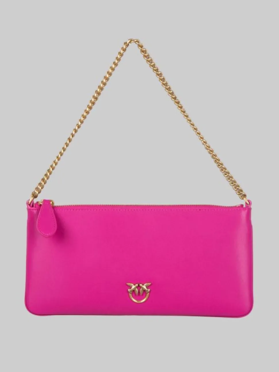BORSA HORIZONTAL FLAT IN PELLE LISCIA FUXIA CON TRACOLLINA