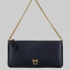 BORSA HORIZONTAL FLAT IN PELLE LISCIA NERA CON TRACOLLINA