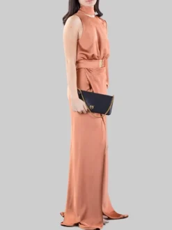 BORSA HORIZONTAL FLAT IN PELLE LISCIA NERA CON TRACOLLINA
