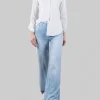 CAMICIA A RIGHE SLIM FIT BIANCA E BEIGE