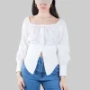 CAMICIA BUSTIER CON SCOLLATURE QUADRATA