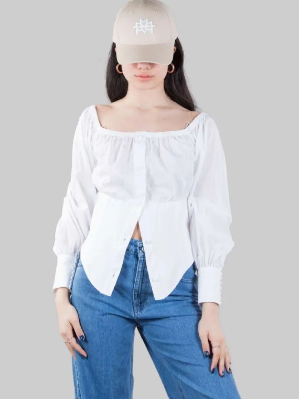 CAMICIA BUSTIER CON SCOLLATURE QUADRATA