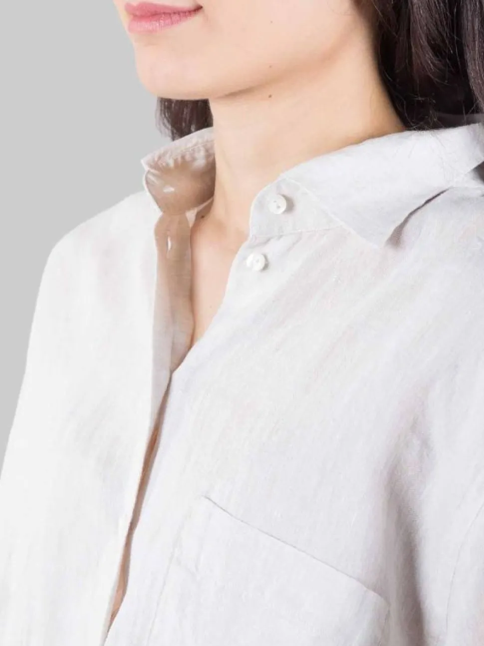 CAMICIA IN PURO LINO BEIGE OVERSIZE