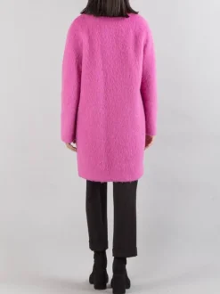 CAPPOTTINO MEDIA LUNGHEZZA OVERSIZE FUCSIA MONOPETTO
