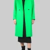 CAPPOTTO OVERSIZE VERDE ACCESO DOPPIOPETTO IN LANA VERGINE PRESSATA