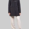 CAPPOTTO TOGGLE IN LANA E TESSUTO TECNICO NERO CON CAPPUCCIO