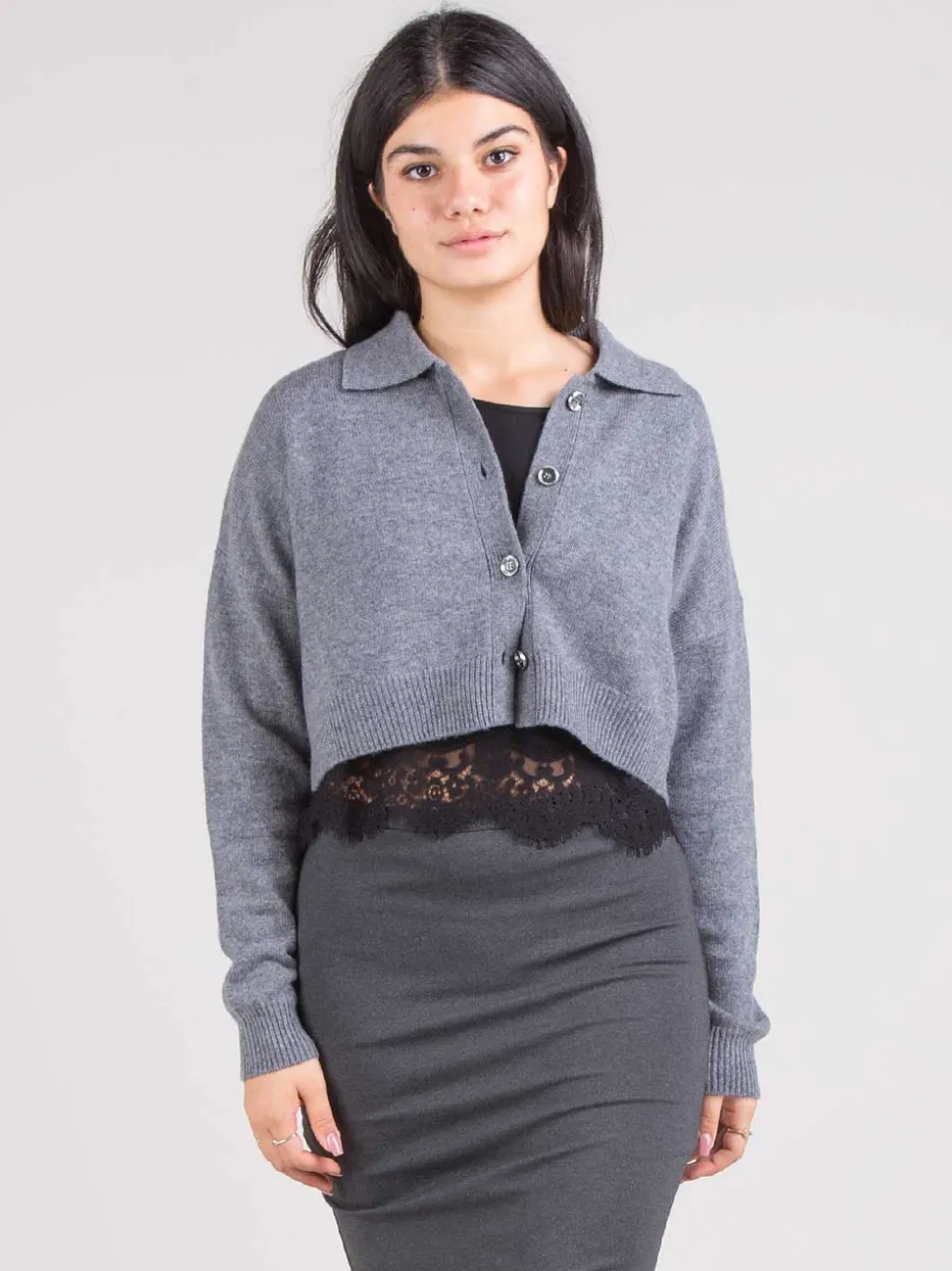 Cardigan con top