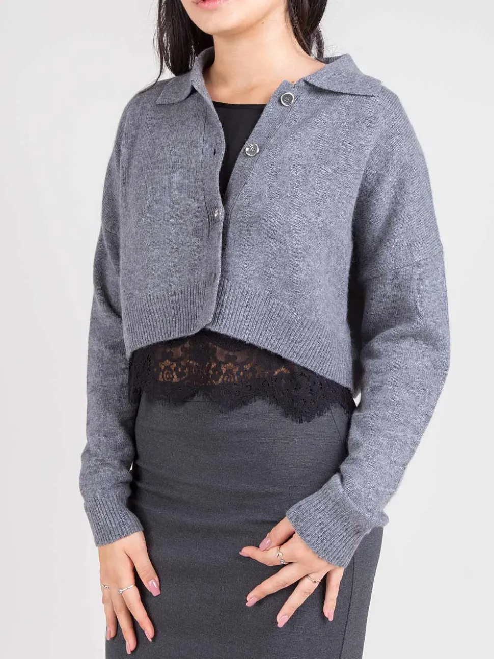 Cardigan con top