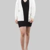 CARDIGAN DAINO IN MORBIDO TESSUTO EFFETTO SPUGNA CON PIETRE E STRASS APPLICATI