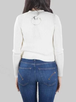 CARDIGAN TILACINO BIANCO CON LOGO TRASPARENTE