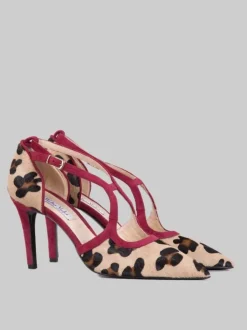 DÉCOLLETÉ IN CAVALLINO ANIMALIER E PELLE SCAMOSCIATA