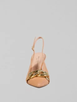 DÉCOLLETÉ IN NABUK CON ACCESSORIO CATENA ORO