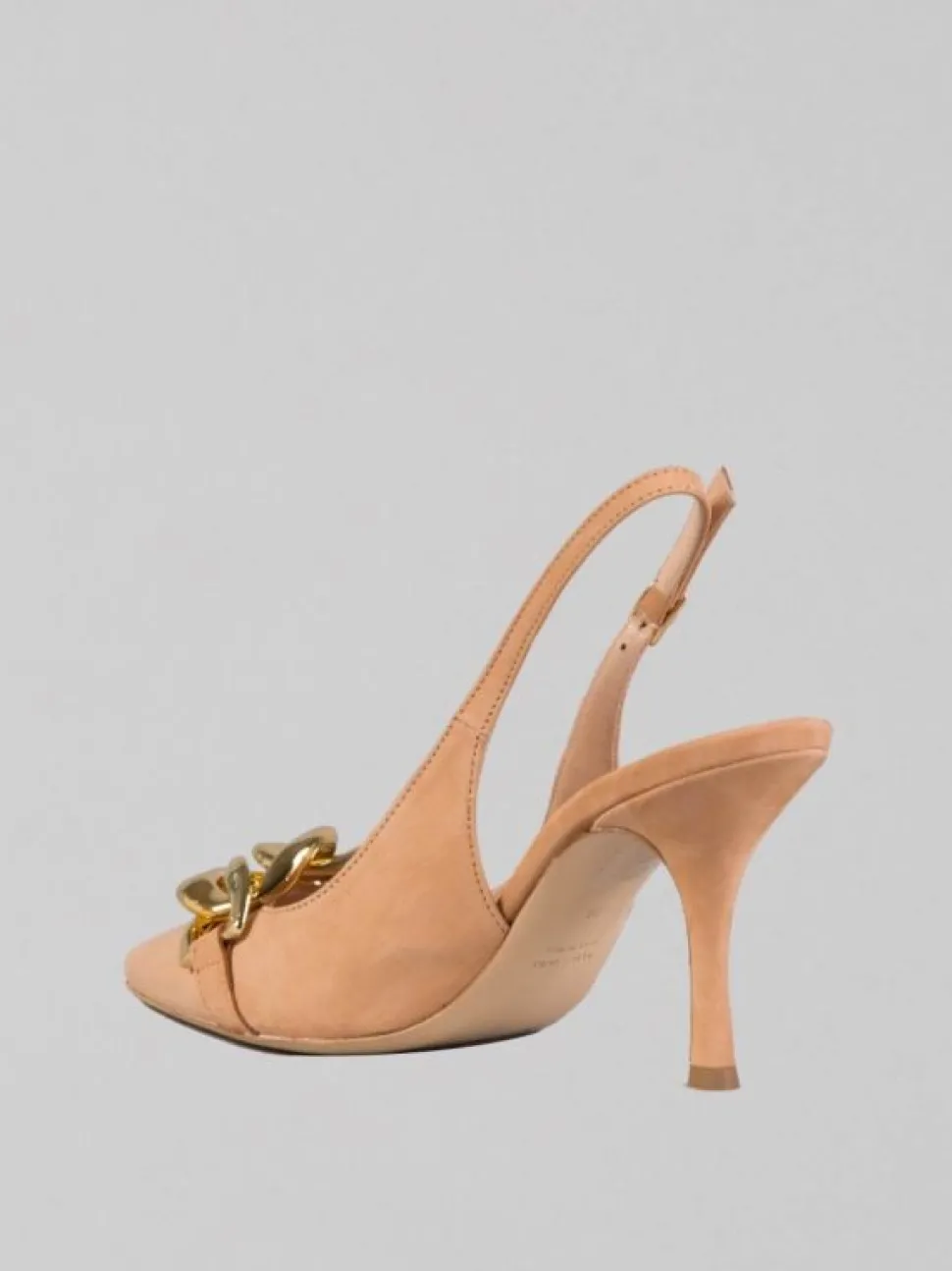 DÉCOLLETÉ IN NABUK CON ACCESSORIO CATENA ORO
