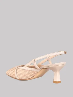 Décolleté in pelle intrecciata