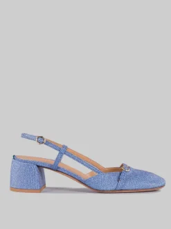Décolleté sling back micro glitter
