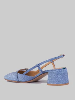 Décolleté sling back micro glitter