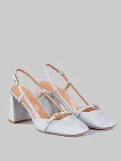 Décolleté slingback micro glitter