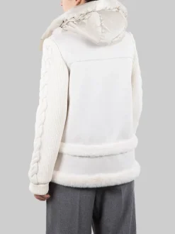 ECOMONTONE BIANCO MODELLO AVIATORE CON MANICHE IN MAGLIA