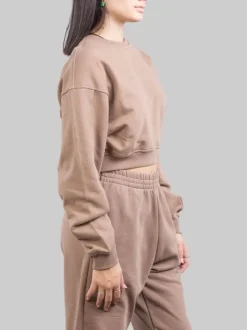 FELPA CORTA GIROCOLLO OVERSIZE TORTORA