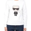 FELPA IKONIK KARL SWEATSHIRT IN COTONE GIROCOLLO BIANCA