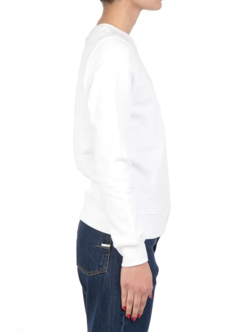 FELPA IKONIK KARL SWEATSHIRT IN COTONE GIROCOLLO BIANCA