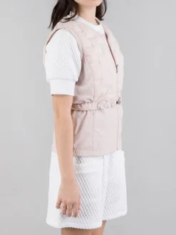 GILET CORTO TESSUTO STRETCH CON CINTURA