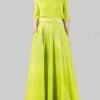 GONNA LUNGA LIME CON CINTURA IN VITA