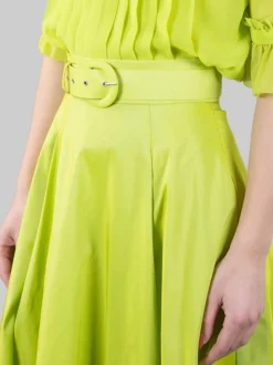 GONNA LUNGA LIME CON CINTURA IN VITA