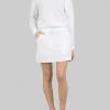 GONNA MINI BIANCA IN TESSUTO ELASTICIZZATO JACQUARD CON COULISSE IN VITA