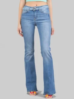 JEANS FLORA IN DENIM ELASTICIZZATO CON CINTURA