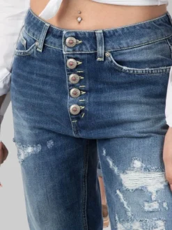 JEANS KOONS LOOSE FIT IN COTONE CON BOTTONI GIOIELLO