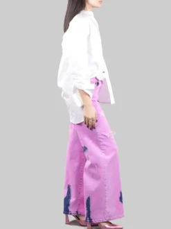 JEANS MIRANDA IN DENIM LAVATO ROSA CON ROTTURE