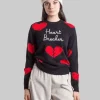 MAGLIA GIROCOLLO NERA CON GRAFICA "HEART BREAKER"