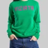 MAGLIA GIROCOLLO VERDE CON GRAFICA "VIZIATA"