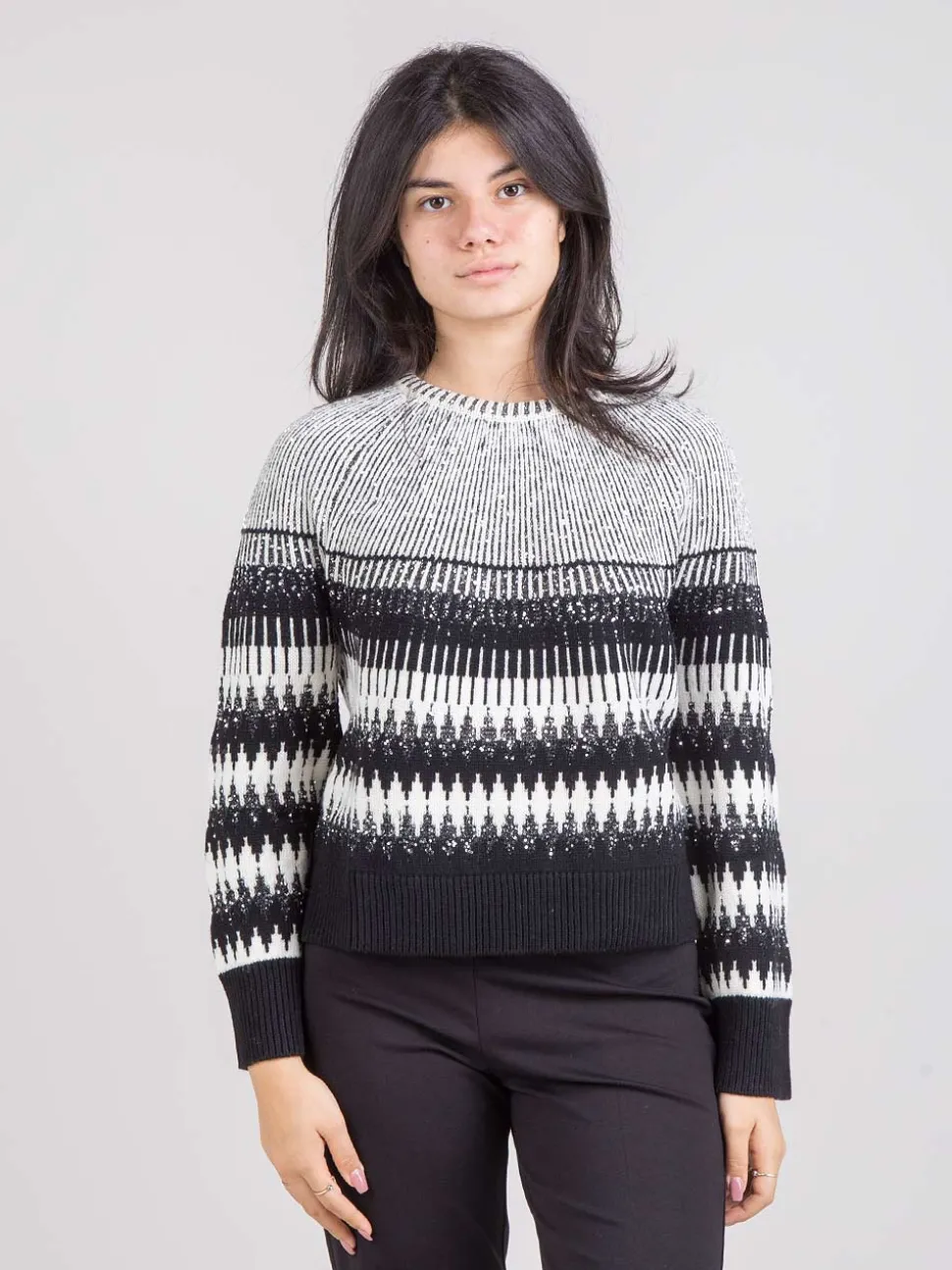 Maglia intarsiata con paillettes