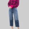 MAGLIA OVINO IN MISTO LANA E ALPACA CON LOGO ALL OVER FUXIA E NERA
