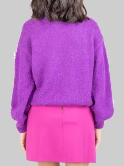 MAGLIONE VIOLA A GIROCOLLO DANYA CON MARGHERITE