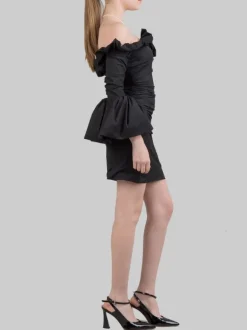 MINI ABITO DRAPPEGGIATO IN TAFFETÀ ELASTICIZZATA