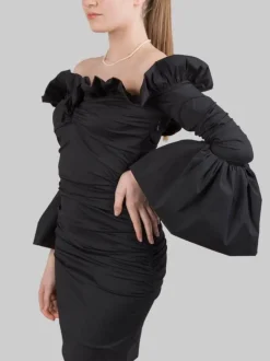 MINI ABITO DRAPPEGGIATO IN TAFFETÀ ELASTICIZZATA