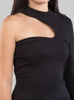 MINI ABITO NERO E ORA A COLLO ALTO