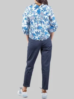 PANTALONI CHINO A SIGARETTA IN COTONE ELASTICIZZATO BLU SCURO