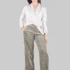 Pantaloni cropped in velluto