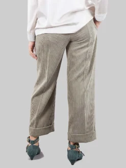 Pantaloni cropped in velluto